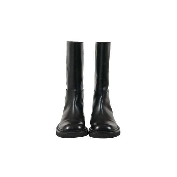 Prada Mens Chunky Square Toe Boots US 7.5 UK6.5 Black Leather Runway Ankle High - Picture 2 of 13